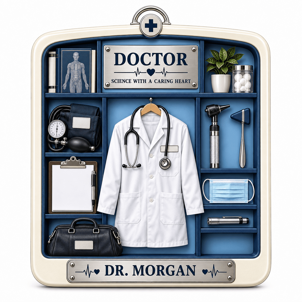Doctor Ornament, Personalized Medical Coat Acrylic Keepsake for ...