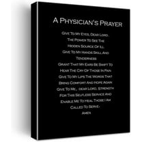 Doctor Physicians Gifts for Women Men, A Physician's Prayer Poster Canvas Wall Art Painting Ready to Hang for Home Office Decor Doctor Christian Gifts Graduation Gifts Easel & Hanging Hook