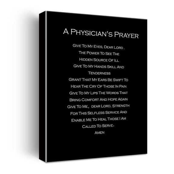 Doctor Physicians Prayer Poster Canvas Wall Art poster Home Office Decor Christian Gifts Graduation Gifts
