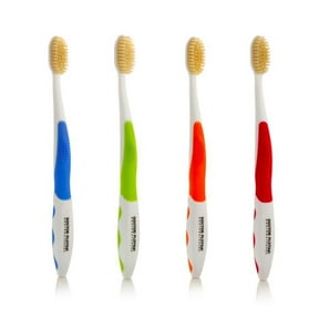 DOCTOR PLOTKA'S MOUTH WATCHERS Soft Bristle Flossing Toothbrush Manual Soft Toothbrush for Adults - 4 PACK