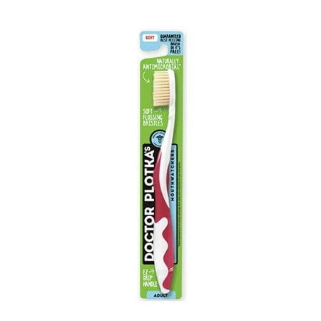 Mouth Watchers Antibacterial Adult Toothbrush, Red