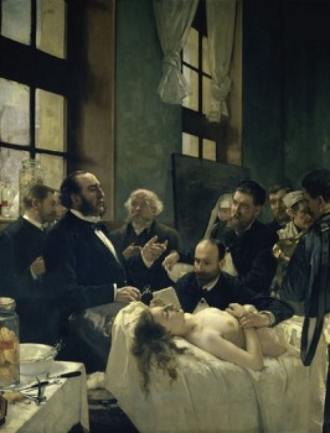 Doctor Preau Operating at the St Louis Hospital  (Le Docteur Preau Operant a lahospital St Louis)  1887  Henri Gervex (1852-1929French)  Musee dOrsay Paris France    Canvas Art - Henri Gervex (24 x 36