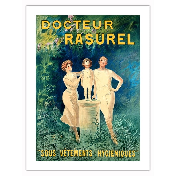 Doctor Rasurel - Hygienic Underwear (Sous Vêtements Hygièniques) - Vintage French Advertising Poster by Leonetto Cappiello c,1906 - Bamboo Fine Art 290gsm Paper (Unframed) 12x16in