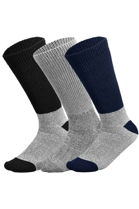 Doctor Recommend Thermal Diabetic Socks Keep Foot Warm Non-Binding Crew Socks For Men Women 3 Pairs Size 10-13