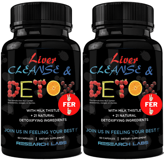 Doctor Recommended Premium Liver Detox Liver Cleanse & Liver Support w/ Milk Thistle, Beet Root, Dandelion. 23 Powerful Herbs by Research Labs