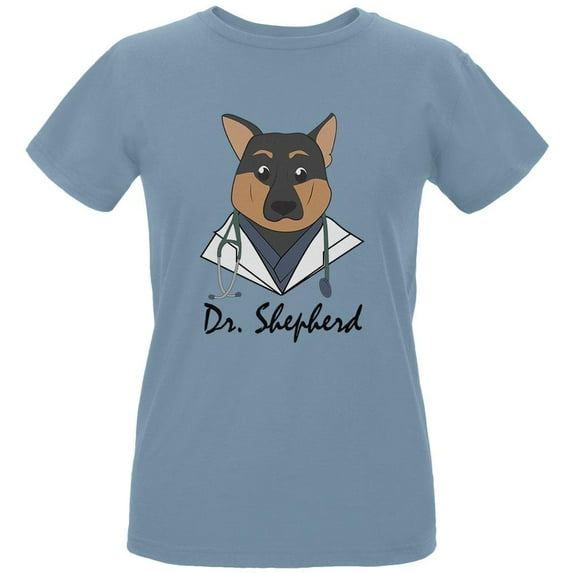 Doctor Shepherd German Dog Funny Cute Womens Organic T Shirt
