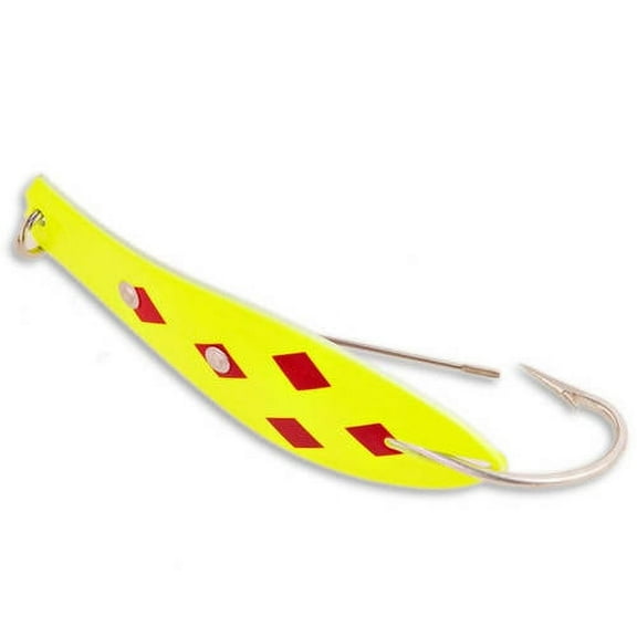 Doctor Spoon Weedless Series 2 oz 5-1/2" Long - Yellow/Red 5 of Diamonds