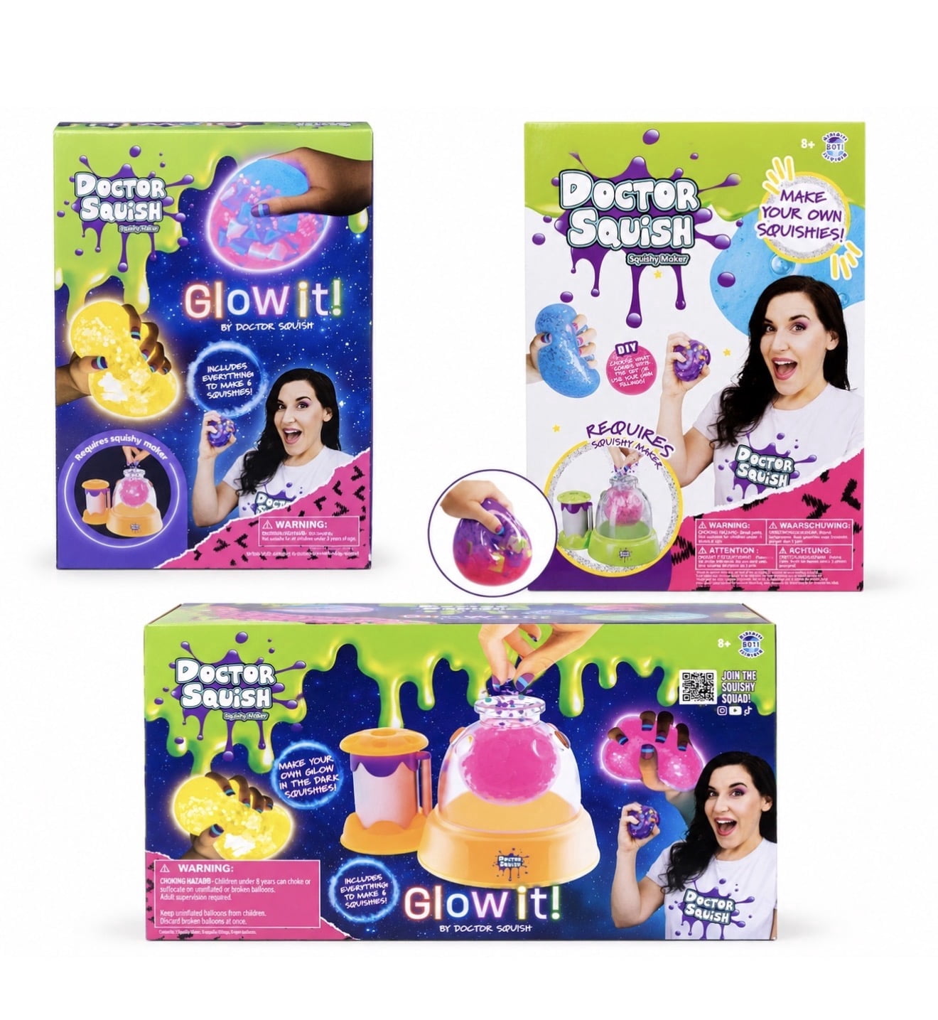 Doctor Squish Squishy Maker Glow in the Dark Stress Ball Kit w/ Everything to Make 6 Squishies