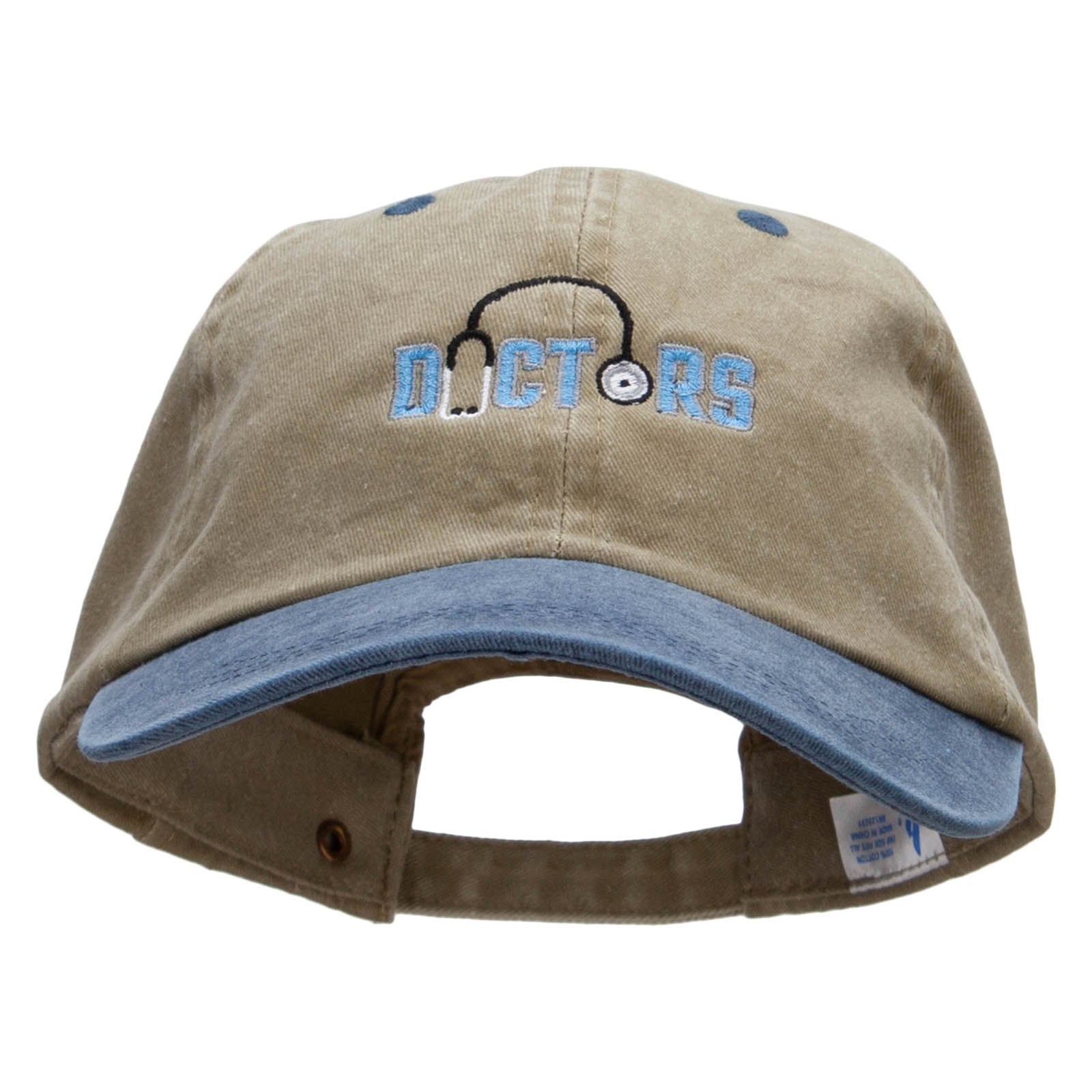 Doctor Stethoscope Embroidered Pigment Dyed Wash Cap - Navy Khaki OSFM