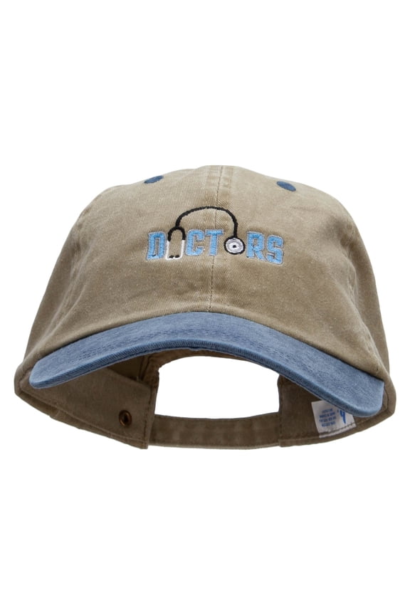 Doctor Stethoscope Embroidered Pigment Dyed Wash Cap - Navy Khaki OSFM