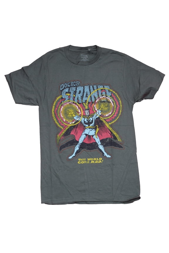 Doctor Strange Mens T-Shirt - Master of The Mystic Arts Old school Art (Large)