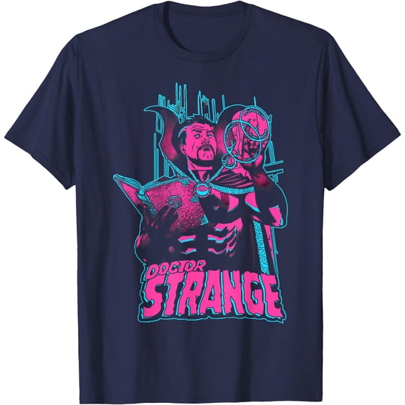 Doctor Strange Retro Colorful Spell Portrait DTG Print Unisex T-Shirt