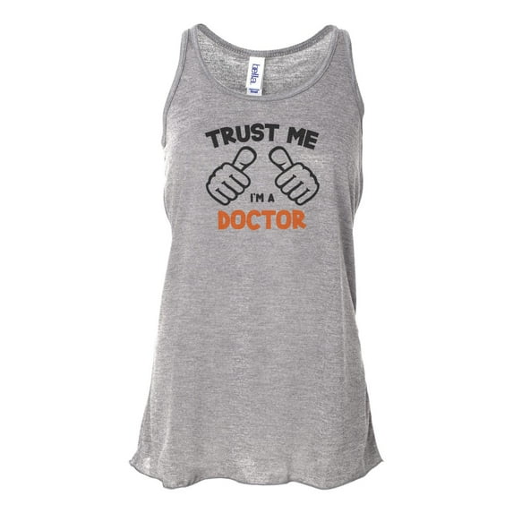 "Doctor Tank Top, Trust Me I'm A Doctor, Doctor Racerback, Soft Bella Canvas, Sublimation, Doctor Racerback, Gift For Doctor, Woman Doctor, Athletic Grey, MEDIUM"