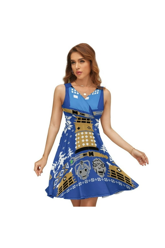 Doctor Ugly Sweater Who Dress Fashion Beach Long Dresses Female Party Printed Sundress