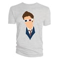 thumbnail image 1 of Doctor Who 10th Doctor 3D Glasses Men Grey T-Shirt | L, 1 of 1