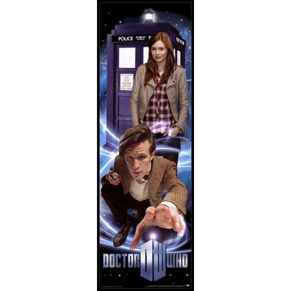 Doctor Who - 11th Doctor and Amy Pond - Door Laminated & Framed Poster (12 x 36)