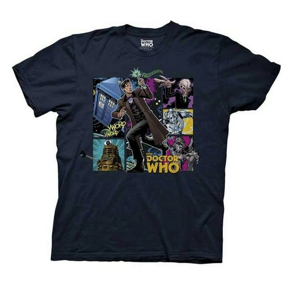 Doctor Who Comic Strip Doctor Mens Navy Blue T-Shirt | S