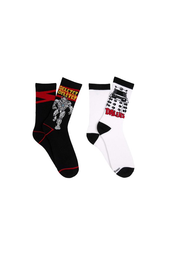 Cyberman & Dalek 2 Pair Crew Socks