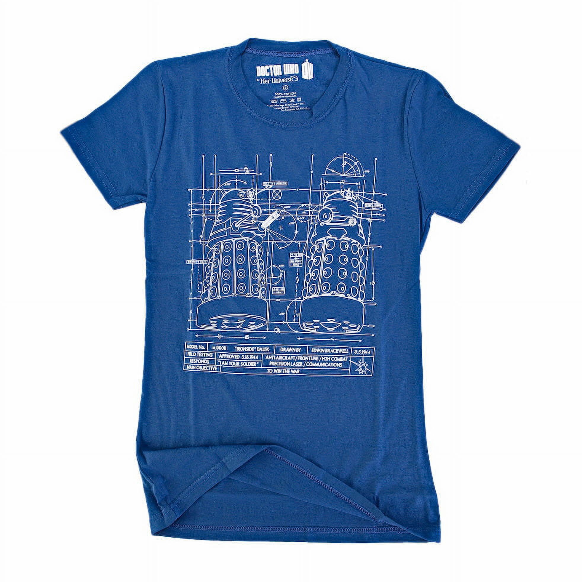 Doctor Who Dalek Blueprint Juniors Blue T-Shirt | XL Burkina Faso | Ubuy