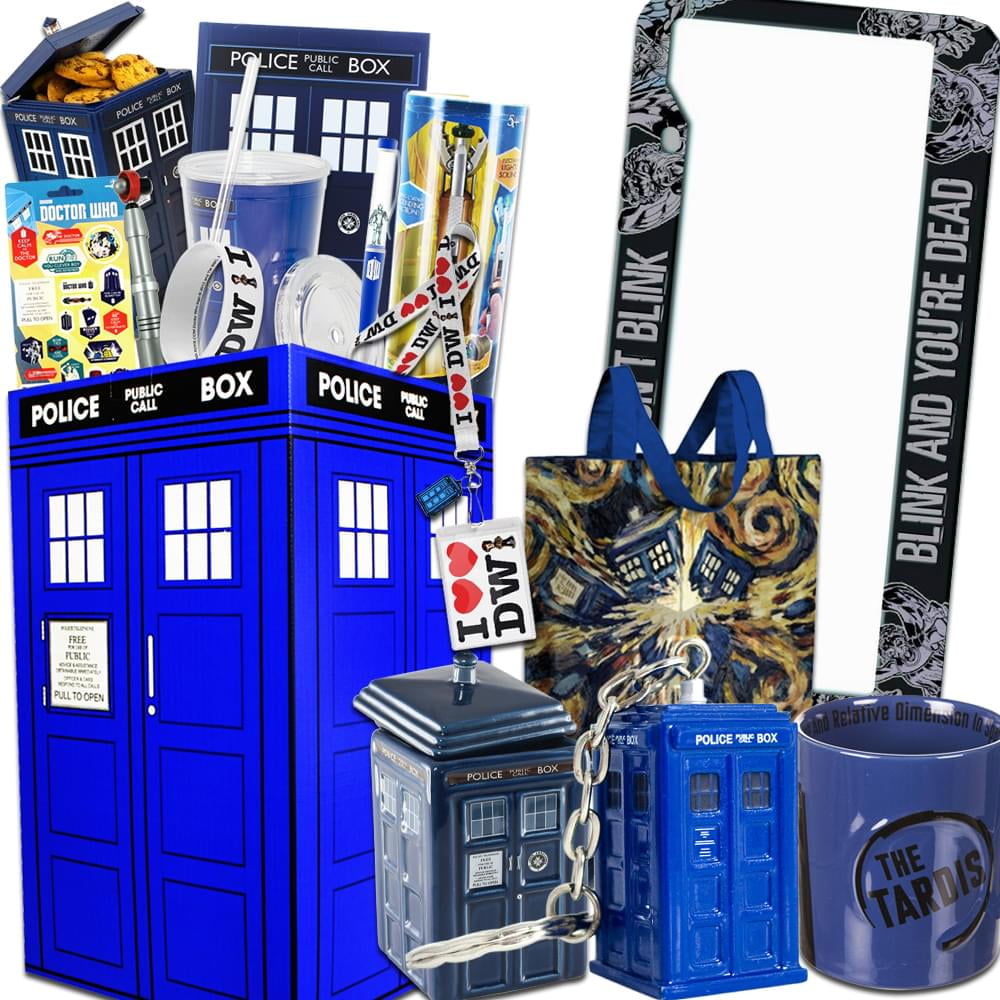 Doctor Who Gift Box with Tardis Cookie Jar, 12th Sonic Screwdriver, Dalek and More