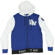 DOCTOR WHO Girls Juniors Light Hoodie - Letter Jacket Style Call Box Bottom (Small)