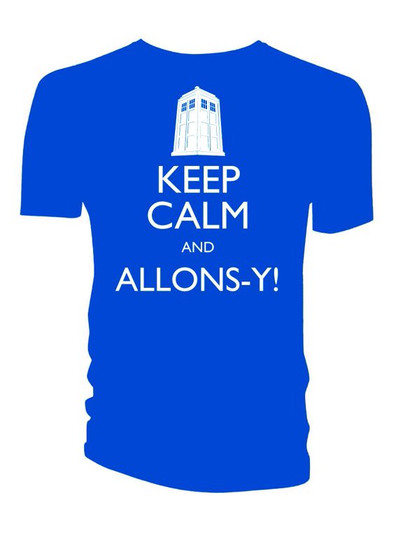 Mens T-Shirt - Keep Calm And Allons-Y! (Small)