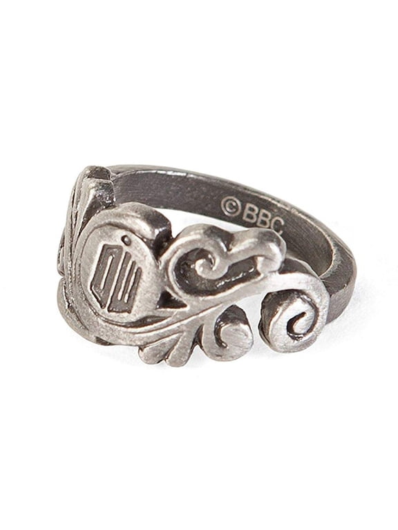 Doctor Who Logo Vine Stainless Steel Women's Ring, Size 7