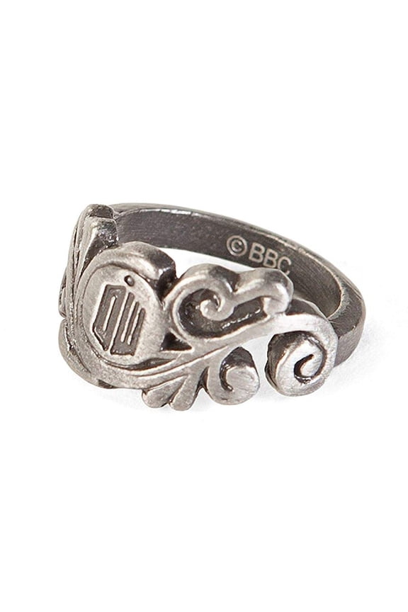 Doctor Who Logo Vine Stainless Steel Women's Ring, Size 7