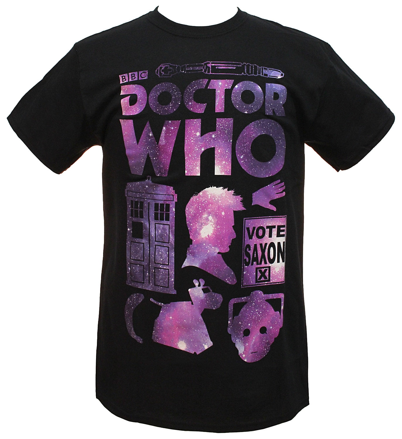 Doctor Who Mens Cosmic Space Character Silhouette Licensed T-Shirt ...