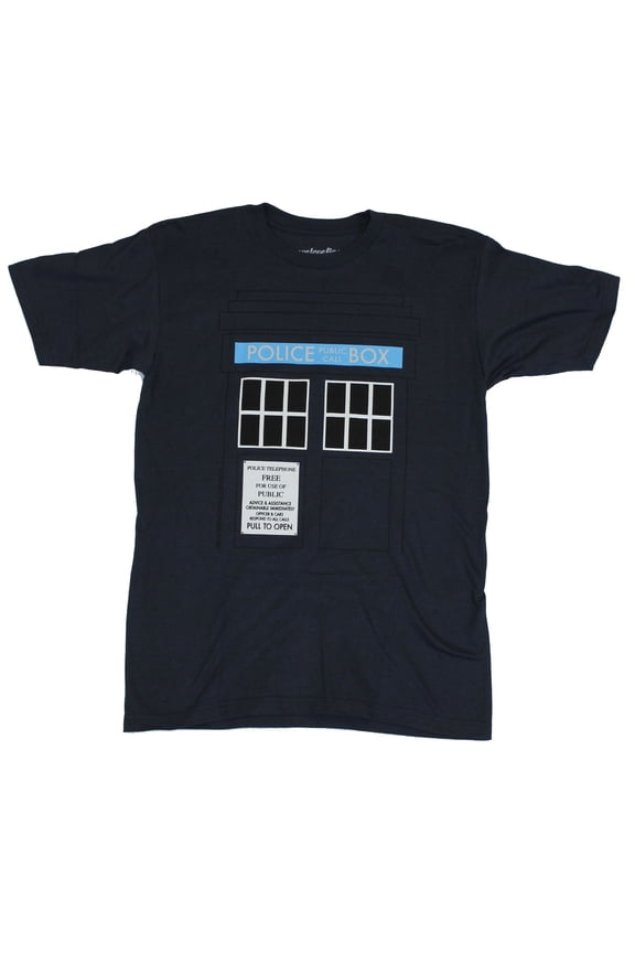 Mens T-Shirt - Giant Police Call Public Box 2 Sided Image (Small)