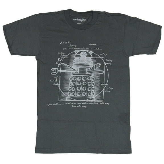 Doctor Who Mens T-Shirt - Vitruvian Styled Circled Dalek Image (Small)