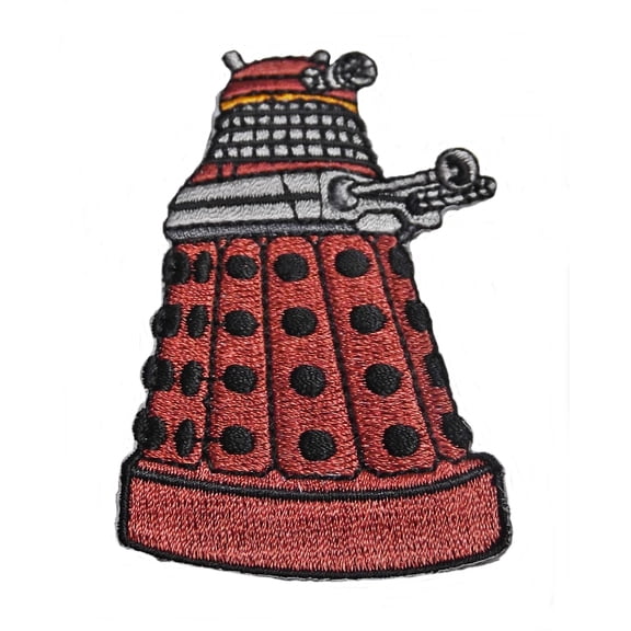 Doctor Who Red Dalek Embroidered Iron On 2 1/2 Inch Patch