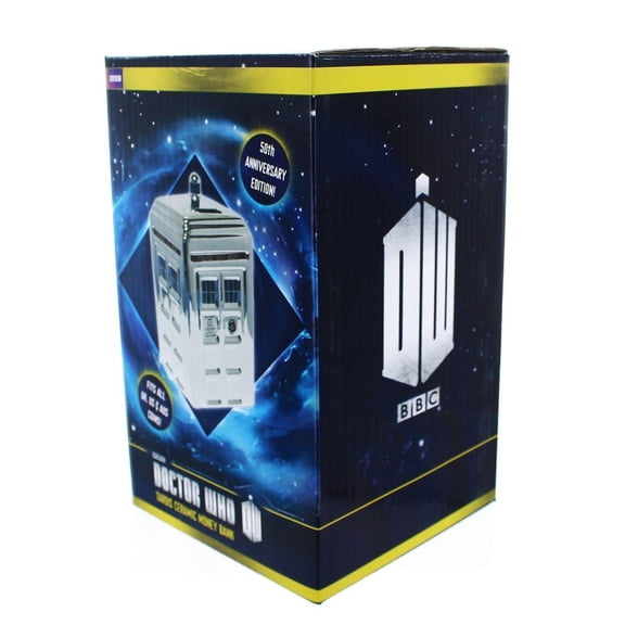 Doctor Who Silver TARDIS Ceramic Money Bank