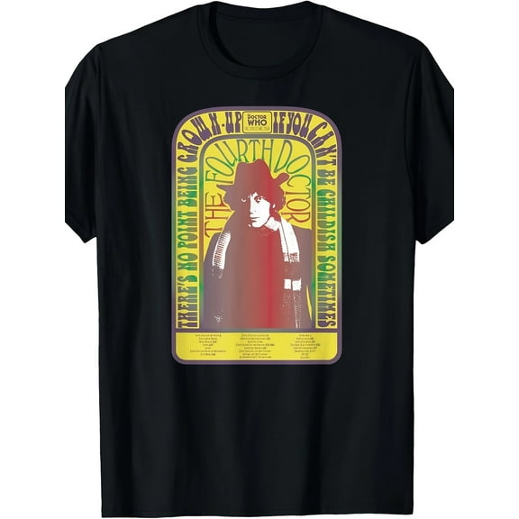 Doctor Who Spacetime-Tour 4th Doctor Baker Retro Time Travel T-Shirt