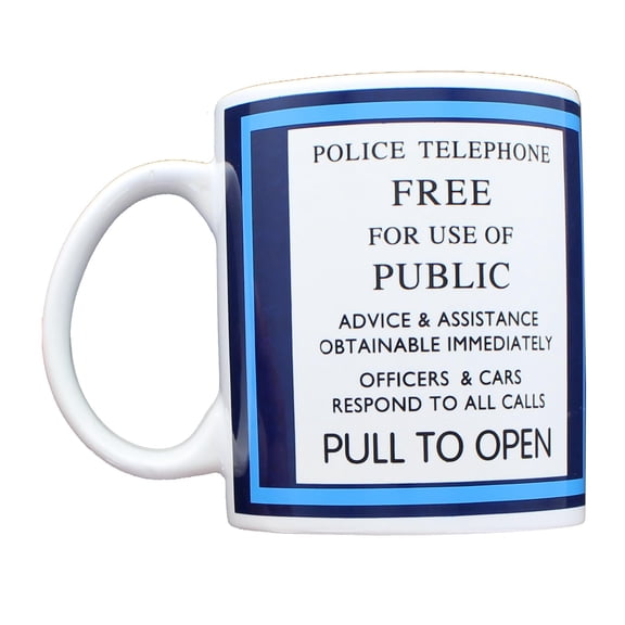 Doctor Who Tardis Police Telephone Ceramic Coffee Mug