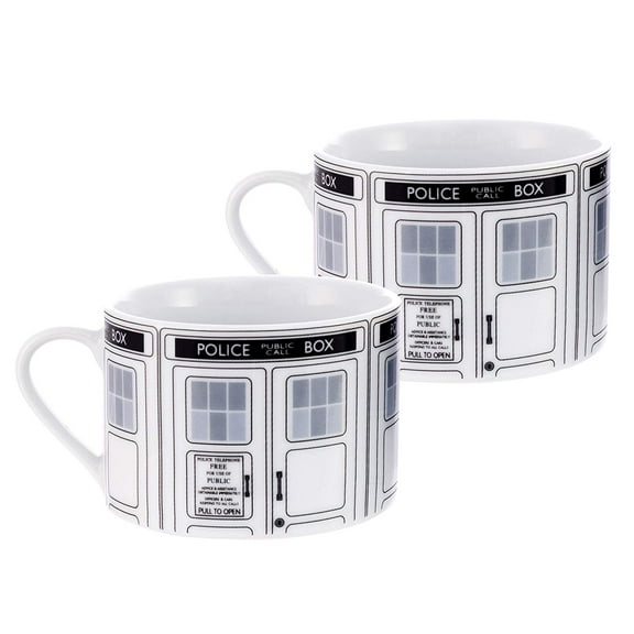 Doctor Who Tardis Thirteenth Doctor Ceramic Tea Cup Set 7oz (2 Tea Cups)
