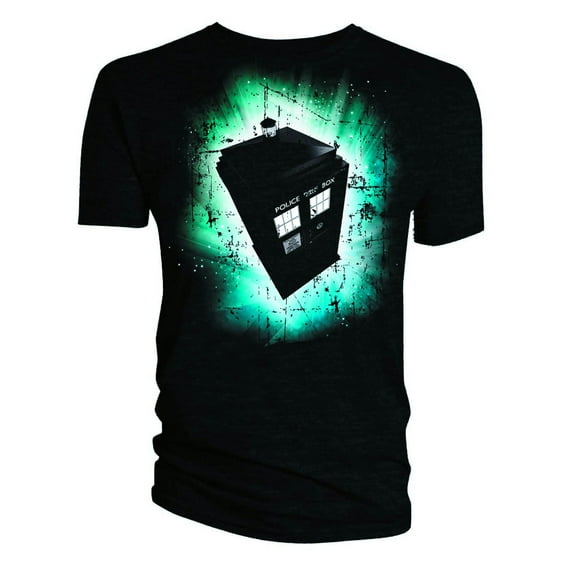 Doctor Who Tardis Time Vortex Juniors Black T-Shirt | L