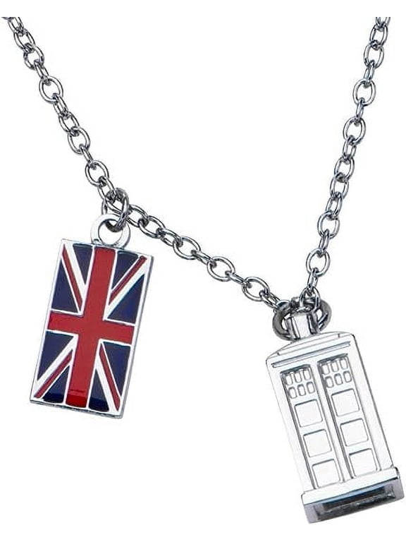 Doctor Who Union Jack and Tardis Pendant Necklace