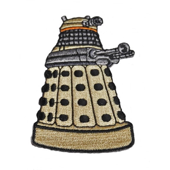 Doctor Who Yellow Dalek Embroidered Iron On 2 1/2 Inch Patch