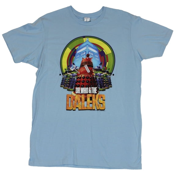 Doctor Who and the Daleks Mens T-Shirt - Rainbow Colored Dalek Image (Small)