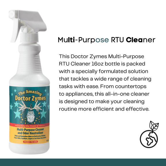 Doctor Zymes Multi-Purpose RTU Cleaner - Effective & Versatile Cleaning Solution – Natural, Ready to Use, 32oz