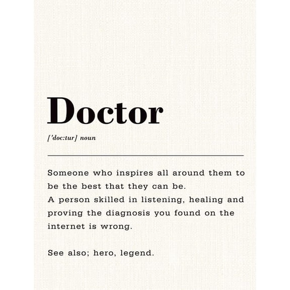 Doctor definition Poster Doctor Office Wall Decor, Home Office Decor, Wall Canvas Posters Doctoration Appreciation Gifts poster