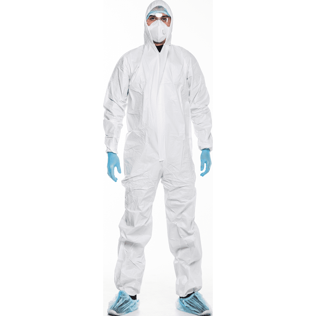 Life-Size Doctor in White Protective Gear Cardboard Standup