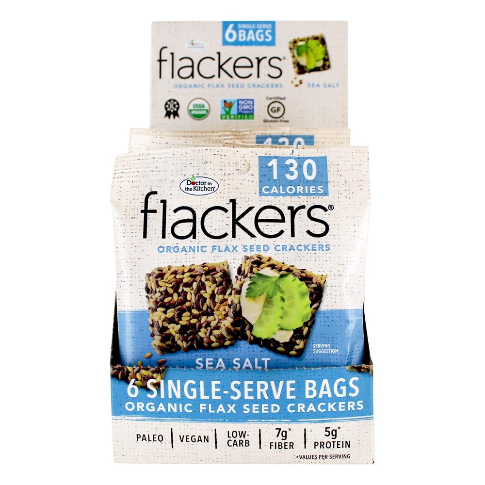 Doctor in the Kitchen Flackers Organic Flax Seed Crackers Box Sea