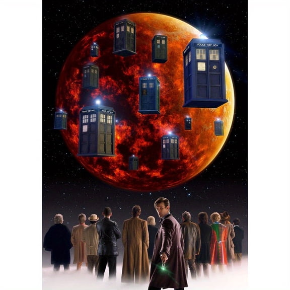 Doctor Who pattern Diamond Painting Set, DIY 5D Diamond Painting Set, made with full-round diamonds, diamond dot painting art set, home wall decoration gift.
