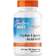 Doctor's Best Alpha-Lipoic Acid 600, Supports Antioxidant Function & Glycemic Balance, 600mg, 180 Veggie Caps