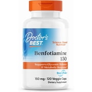 Doctor's Best BenFotiamine with BenfoPure, Non-GMO, Gluten Free, Vegan, Helps Maintain Blood Sugar Levels, 150 mg, 120 Veggie Caps