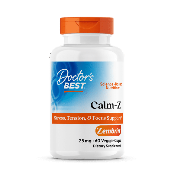 Doctor's Best Calm with Zembrin, Non-GMO, Vegan, Gluten Free, Soy Free, Helps Combat Stress and Tension, 60 Veggie Caps