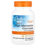 Doctor's Best Curcumin From Turmeric Root, Non-GMO, Gluten Free, Soy Free, Joint support, 500mg Caps with C3 Complex & BioPerine, 120 Veggie Caps