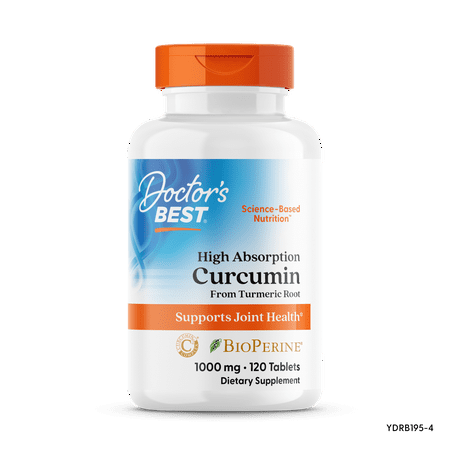 Doctor's Best Curcumin From Turmeric Root with C3 Complex & BioPerine, Non-GMO, Gluten Free, Soy Free, Joint Support, 1000 mg, 120 Tablets